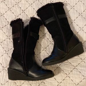 Little girls, size 12 Rachel Faux fur boots